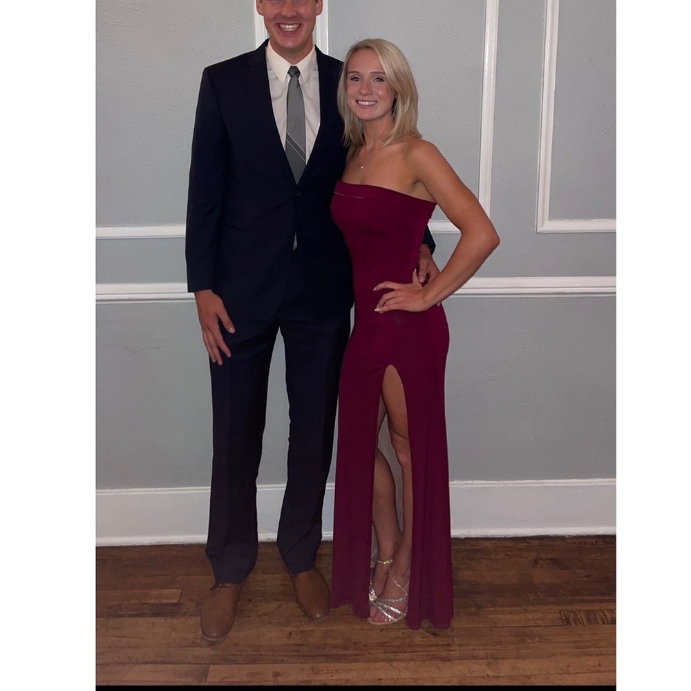 Wedding guest dress burgundy size 3